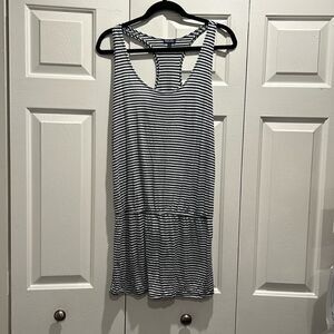 Splendid Navy/White Bathing Suit Coverup Dress, Size Large